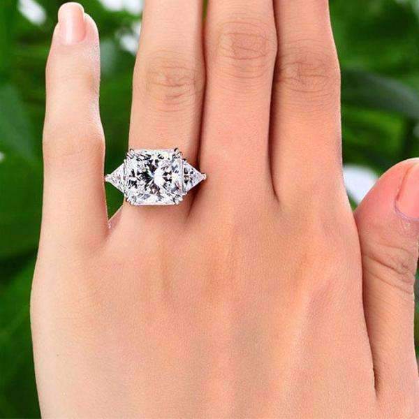 Feshionn IOBI Rings Fancy Fire 8CT Princess Cut Three Stone Ring