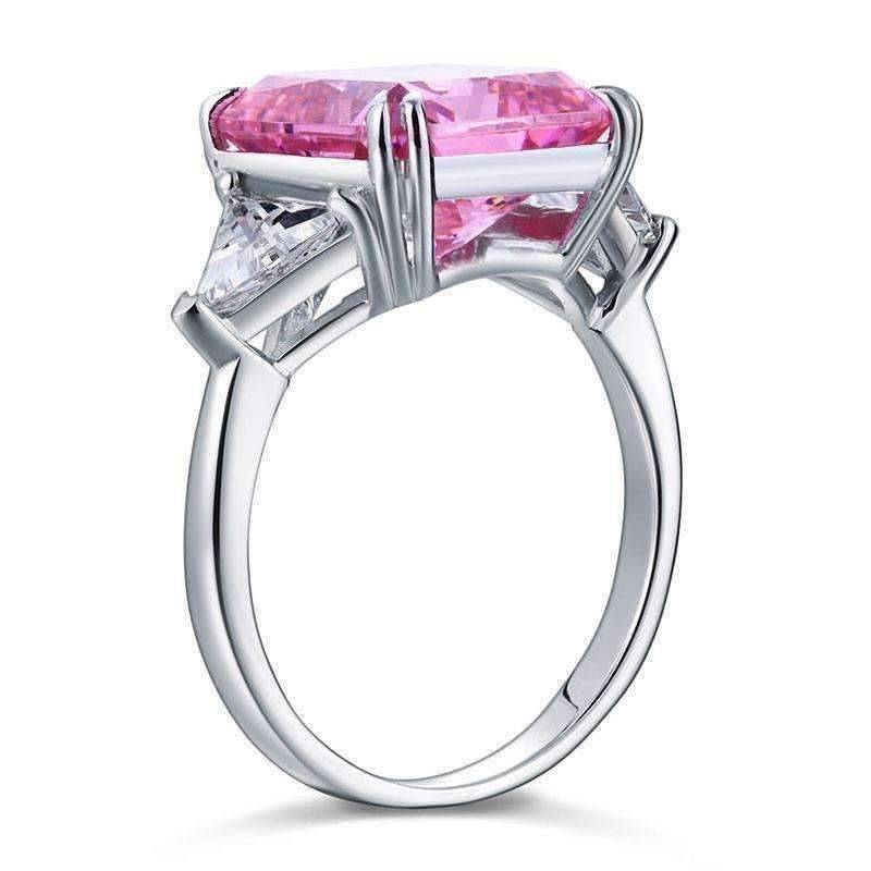 Feshionn IOBI Rings Fancy Pink 8CT Princess Cut Three Stone Ring