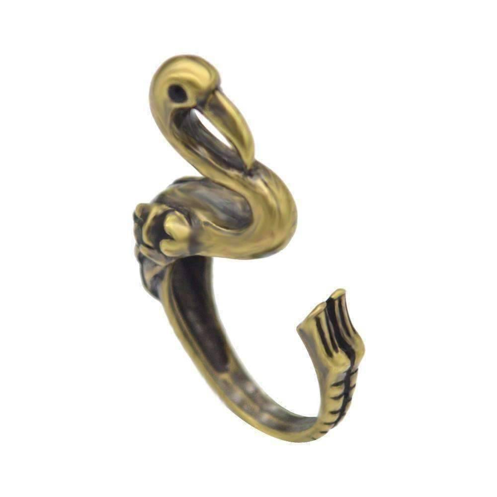 Feshionn IOBI Rings Fantastic Flamingo Adjustable Animal Wrap Ring