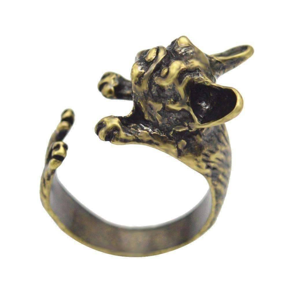 Feshionn IOBI Rings Frenchy French Bulldog Adjustable Animal Wrap Ring