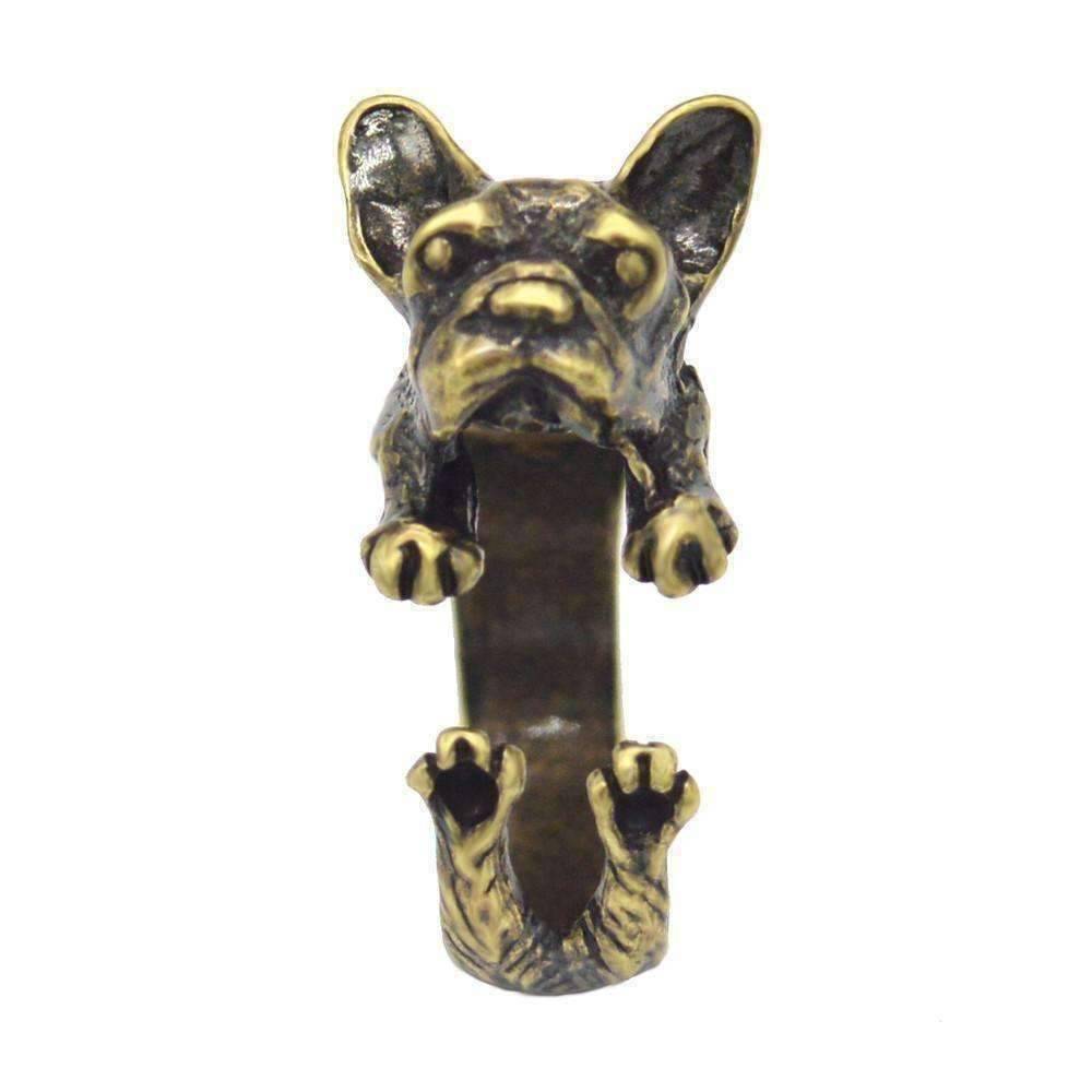 Feshionn IOBI Rings Frenchy French Bulldog Adjustable Animal Wrap Ring