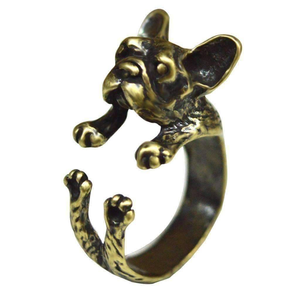 Feshionn IOBI Rings Frenchy French Bulldog Adjustable Animal Wrap Ring