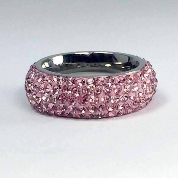 Feshionn IOBI Rings Glitzy 5 Row Pavé Set IOBI Crystals Stainless Steel Eternity Ring