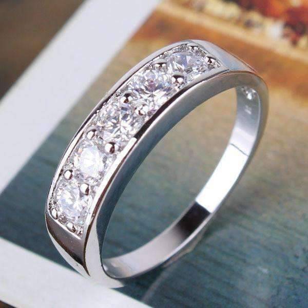 Feshionn IOBI Rings J'adore Five Stone Channel Set  1.25 ct CZ Anniversary & Wedding Band Ring