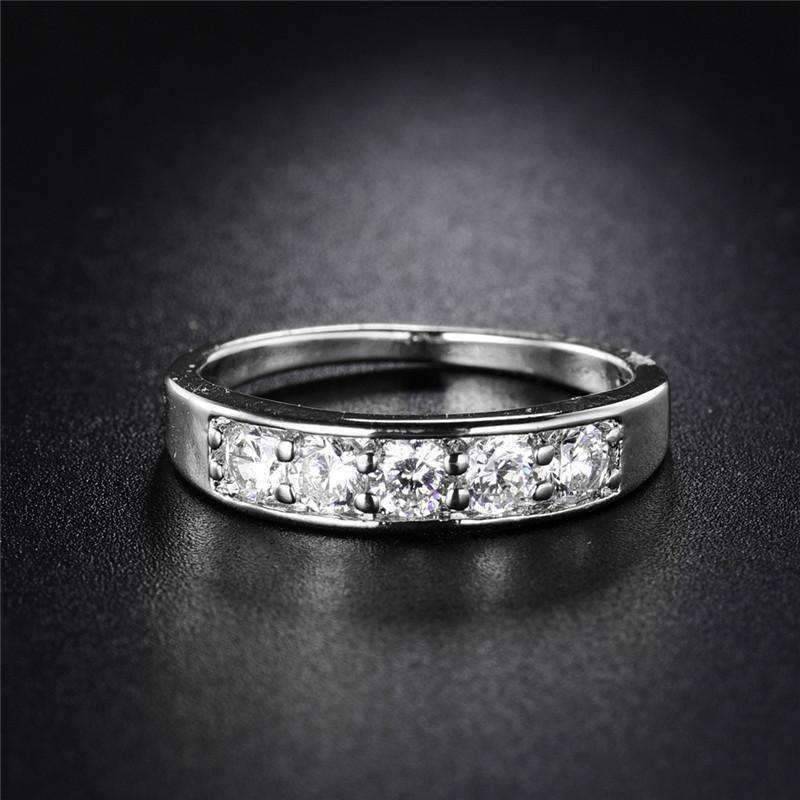 Feshionn IOBI Rings J'adore Five Stone Channel Set  1.25 ct CZ Anniversary & Wedding Band Ring