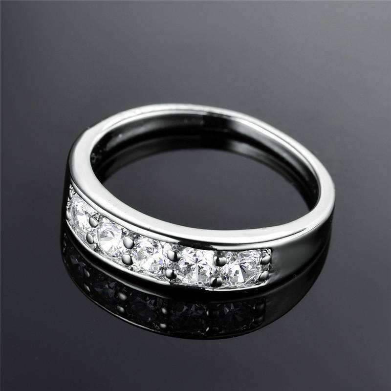 Feshionn IOBI Rings J'adore Five Stone Channel Set  1.25 ct CZ Anniversary & Wedding Band Ring