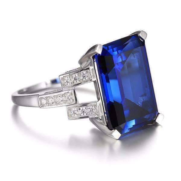 Feshionn IOBI Rings Legacy 9CT Emerald Cut Simulated Russian Sapphire IOBI Precious Gems Ring