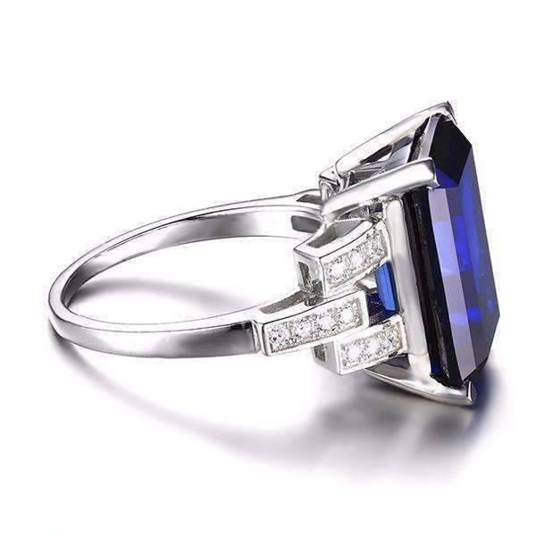 Feshionn IOBI Rings Legacy 9CT Emerald Cut Simulated Russian Sapphire IOBI Precious Gems Ring