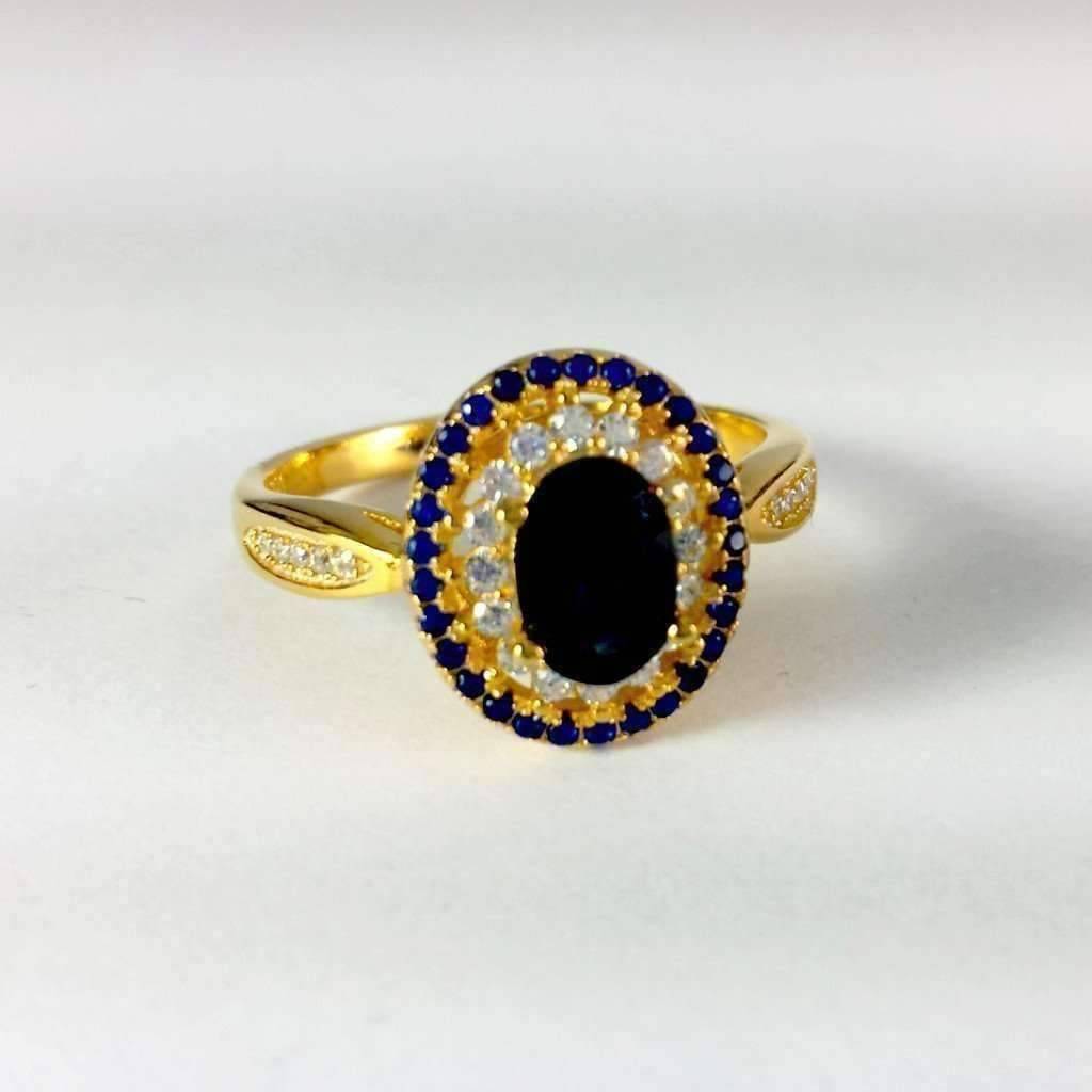 Feshionn IOBI Rings Louisa 1.62CT Oval Cut Genuine Sapphire IOBI Precious Gems Ring