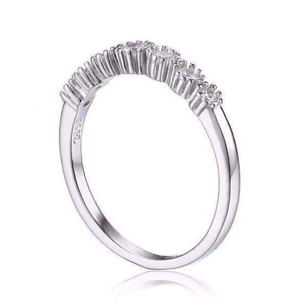 Feshionn IOBI Rings Ma Petite Fleur Seven Stone Graduated CZ Silver Band Ring