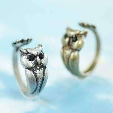 Feshionn IOBI Rings Owl Adjustable Animal Wrap Ring