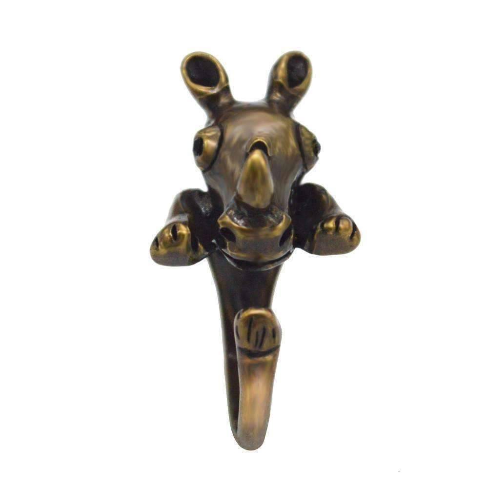 Feshionn IOBI Rings Safari Friends Rhinocerous Adjustable Animal Wrap Ring