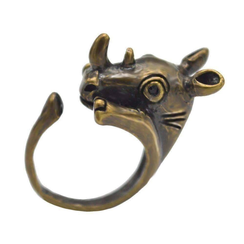 Feshionn IOBI Rings Safari Friends Rhinocerous Adjustable Animal Wrap Ring