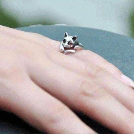 Feshionn IOBI Rings Sweet Kitty Cat Wrap Around Animal Ring