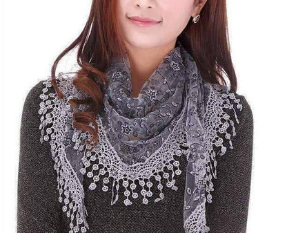 Feshionn IOBI Scarf Gray ON SALE - Sheer Elegance Shawl Scarf