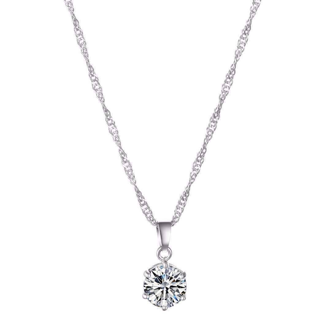 Feshionn IOBI Sets ON SALE Splendid Solitaires Round IOBI Crystals 2CT Necklace and 1CT Earring Set