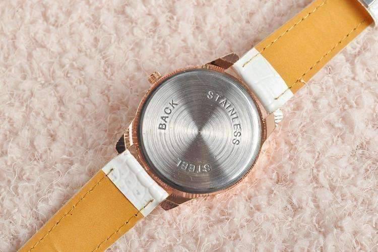 Feshionn IOBI Watches CLEARANCE - Shimmering Butterfly Rose Gold Ladies Leather Watch