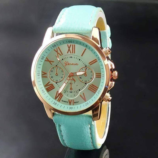 Feshionn IOBI Watches Rose Gold Classic Geneva Watch in Ocean Mint