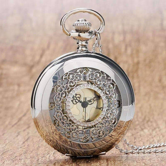 Feshionn IOBI Watches Silver Scroll Detail Classic Pocket Watch