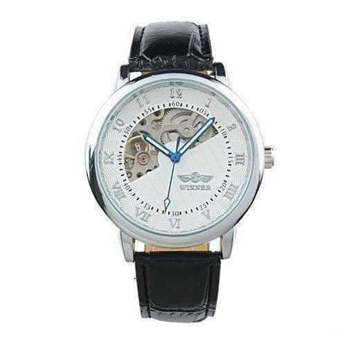 Feshionn IOBI Watches Sophisticated In White Mechanical Skeleton Automatic Watch For Men