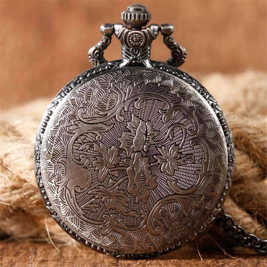 Feshionn IOBI Watches Stark Throne Wolf Embossed Bronze Pocket Watch - Silver or Bronze