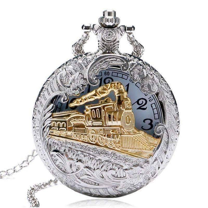 Feshionn IOBI Watches Two Tone Engineer Two Tone Train Pocket Watch