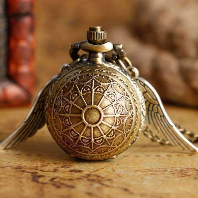 Feshionn IOBI Watches Wizard's Game Mini Snitch Gold-Tone Pocket Watch Necklace