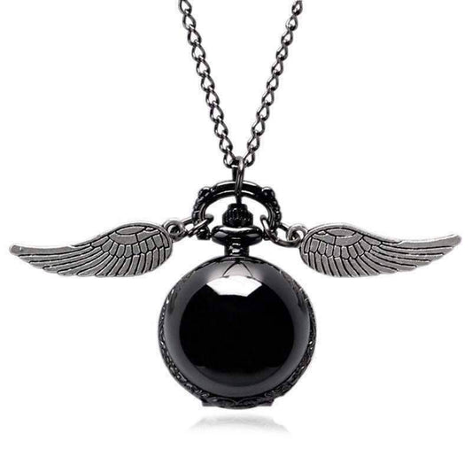 Feshionn IOBI Watches Wizard's Game Mini Snitch Gunmetal Pocket Watch Necklace