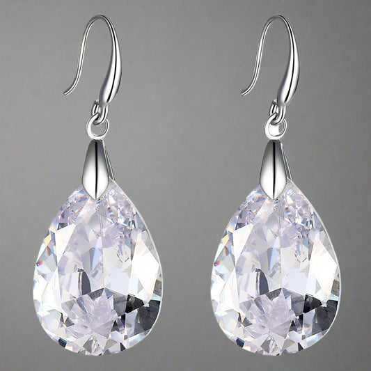 Grandeur Infused 10.2 Carat Zirconia Chandalier Dangling Hook Earrings for Women