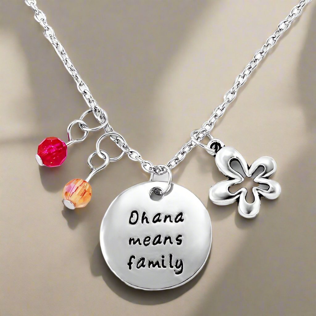 Ohana Means Family - Stamped Sentiment Necklace