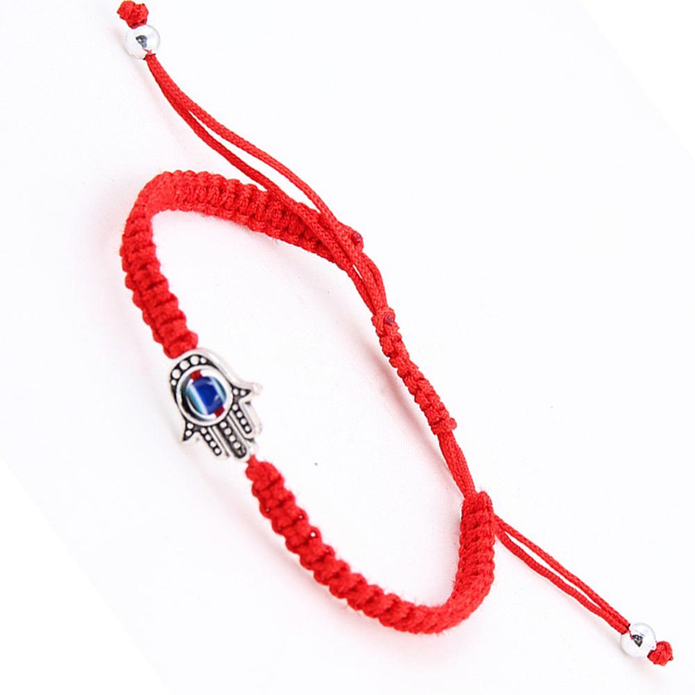 Braided Hamsa Blue Evil Eye Adjustable Bracelet