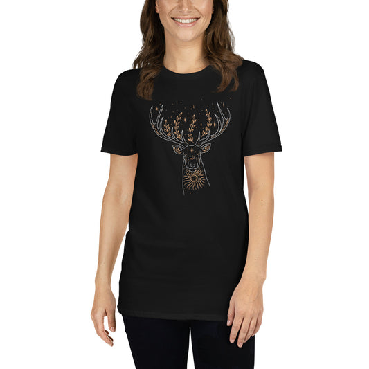 Short-Sleeve Women Soft T-Shirt Deer Universe Design by IOBI Original Apparel