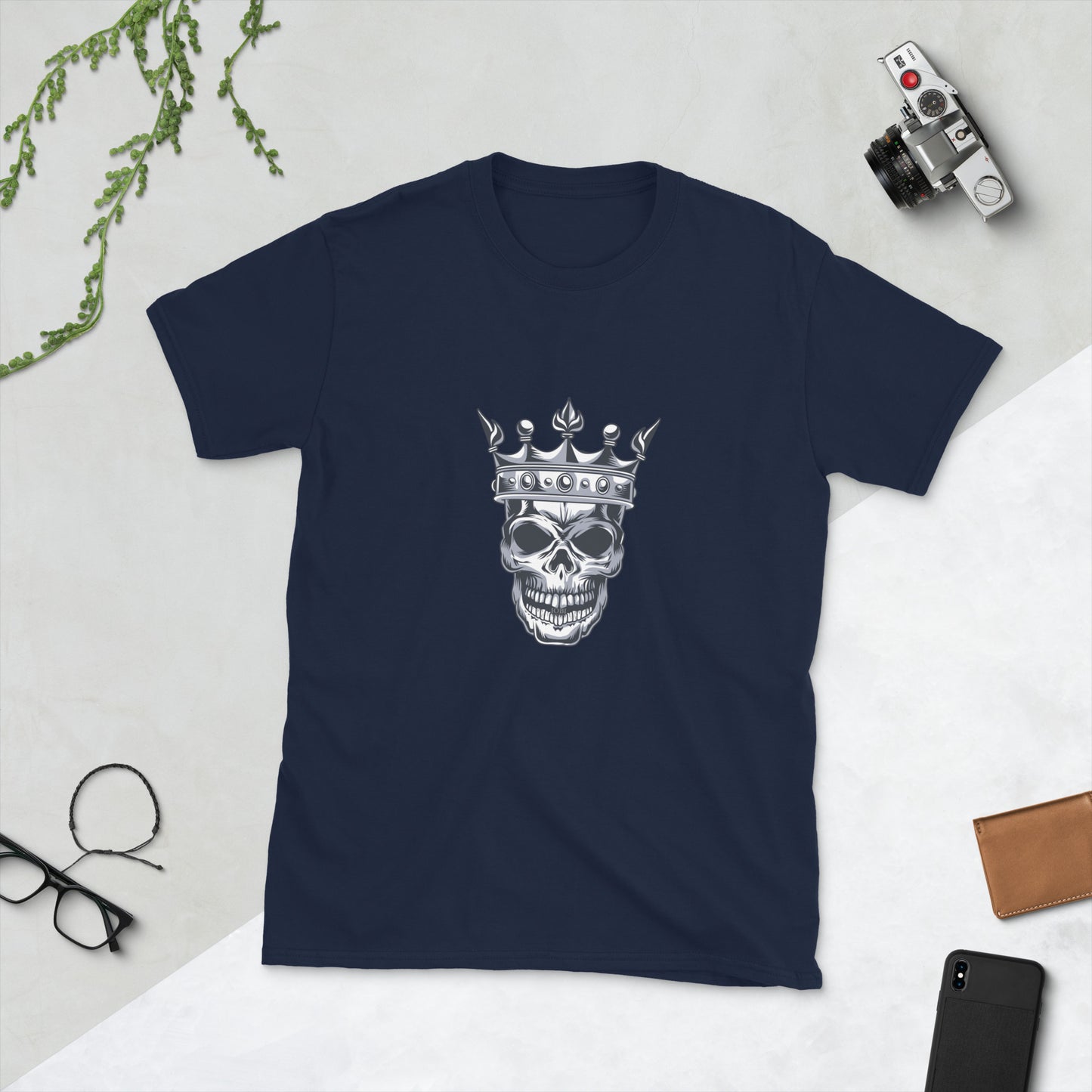 Short-Sleeve Men Soft T-Shirt Skeleton King Design by IOBI Original Apparel