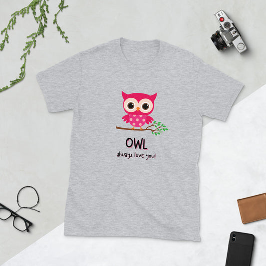 Short-Sleeve Women Soft T-Shirt Owl Always Love You Design by IOBI Original Apparel