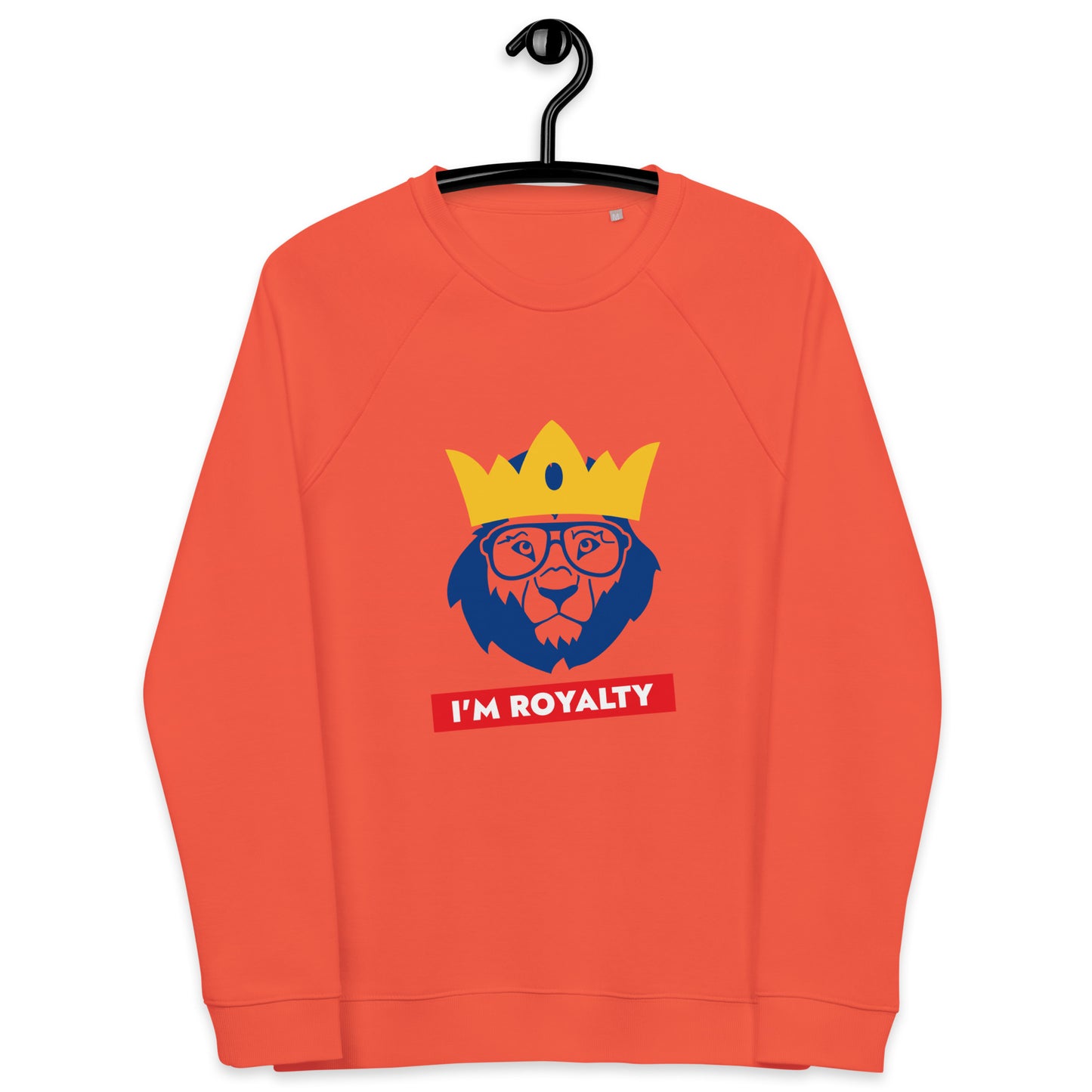 Men's Organic Raglan Sweatshirt Premium Quality Eco-Friendly I AM ROYALTY Design