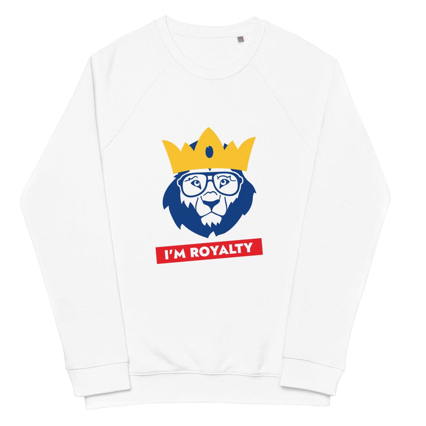 Men's Organic Raglan Sweatshirt Premium Quality Eco-Friendly I AM ROYALTY Design