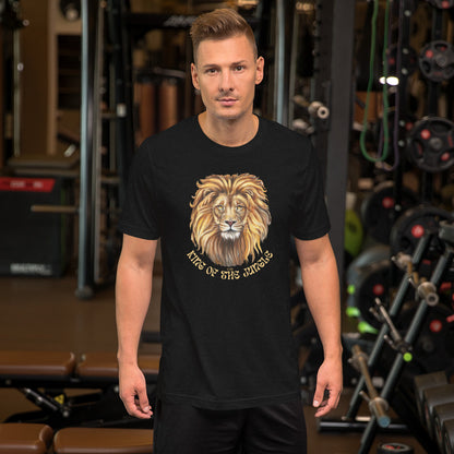 Men's Short-Sleeve Soft T-Shirt King Of The Jungle Lion Design by IOBI Original Apparel