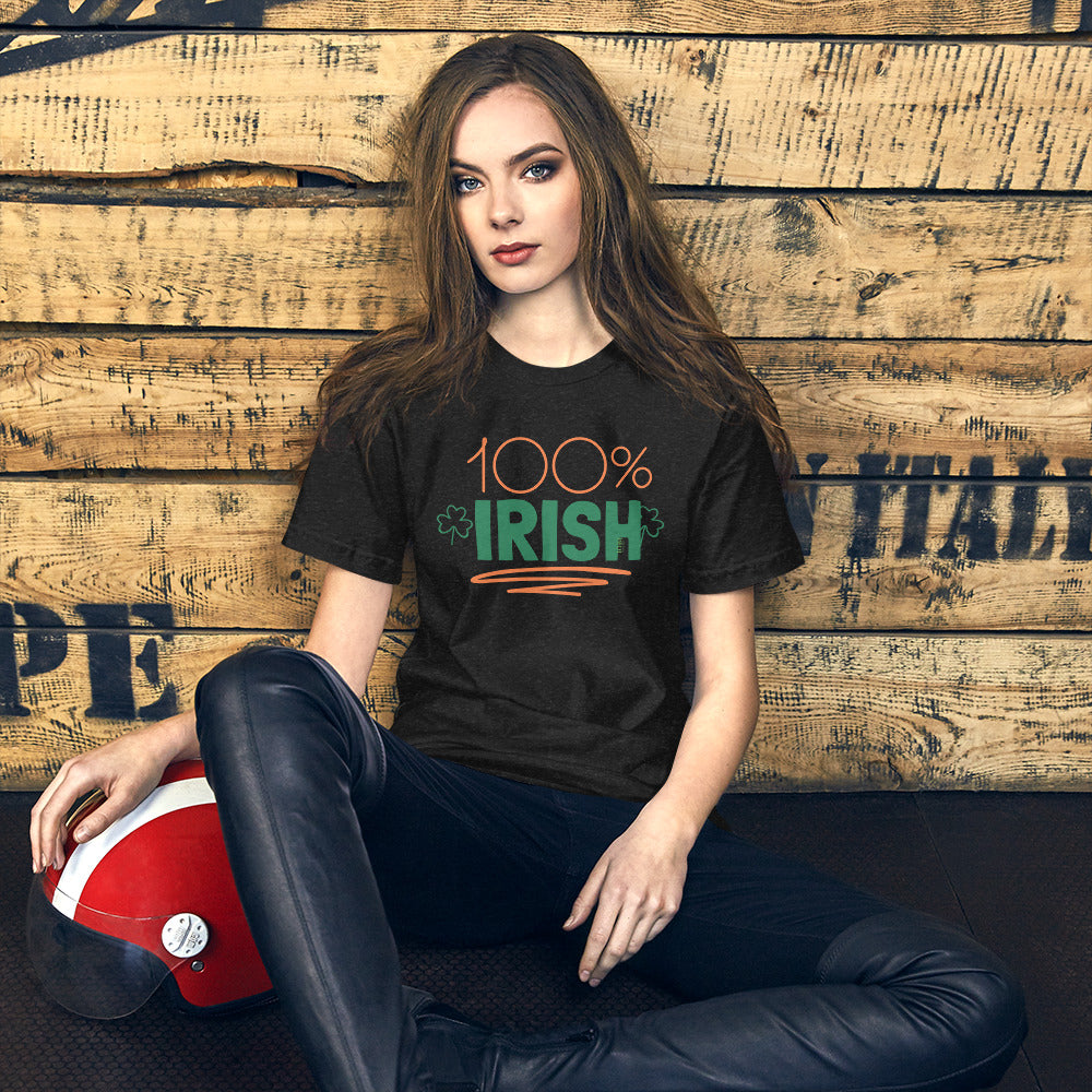 Women's Relaxed Smooth & Soft Premium Quality T-Shirt Personalized Percentage How Irish are You Design by IOBI Original Apparel