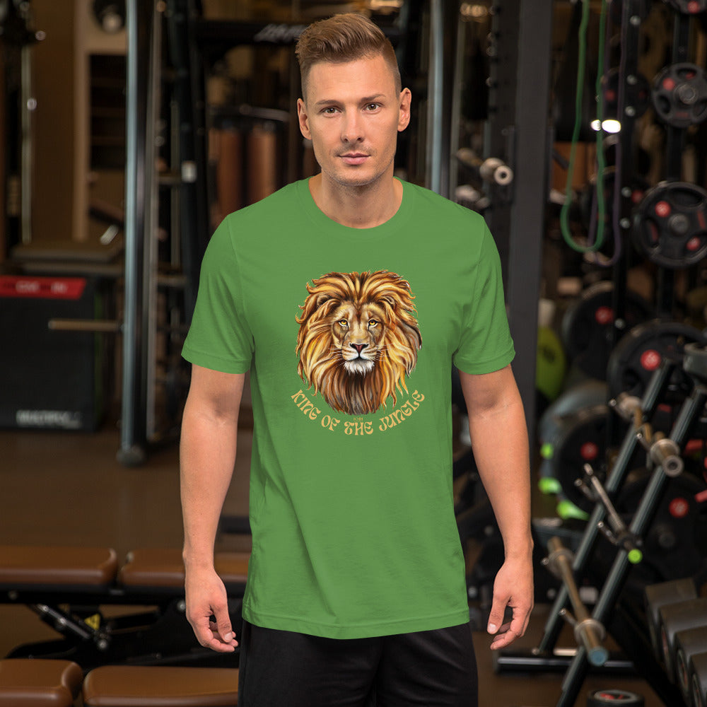 Men's Short-Sleeve Soft T-Shirt King Of The Jungle Lion Design by IOBI Original Apparel