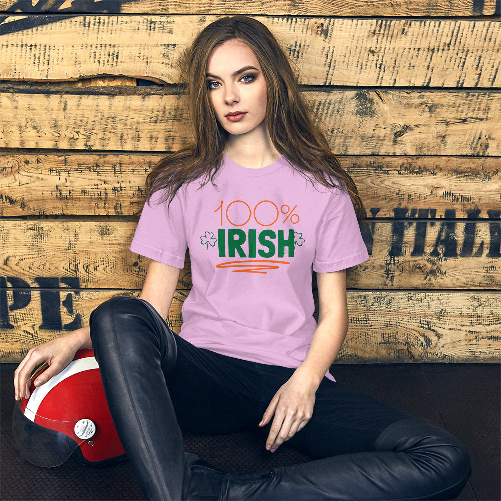 Women's Relaxed Smooth & Soft Premium Quality T-Shirt Personalized Percentage How Irish are You Design by IOBI Original Apparel