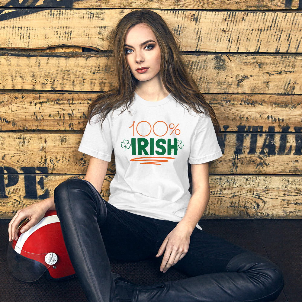 Women's Relaxed Smooth & Soft Premium Quality T-Shirt Personalized Percentage How Irish are You Design by IOBI Original Apparel