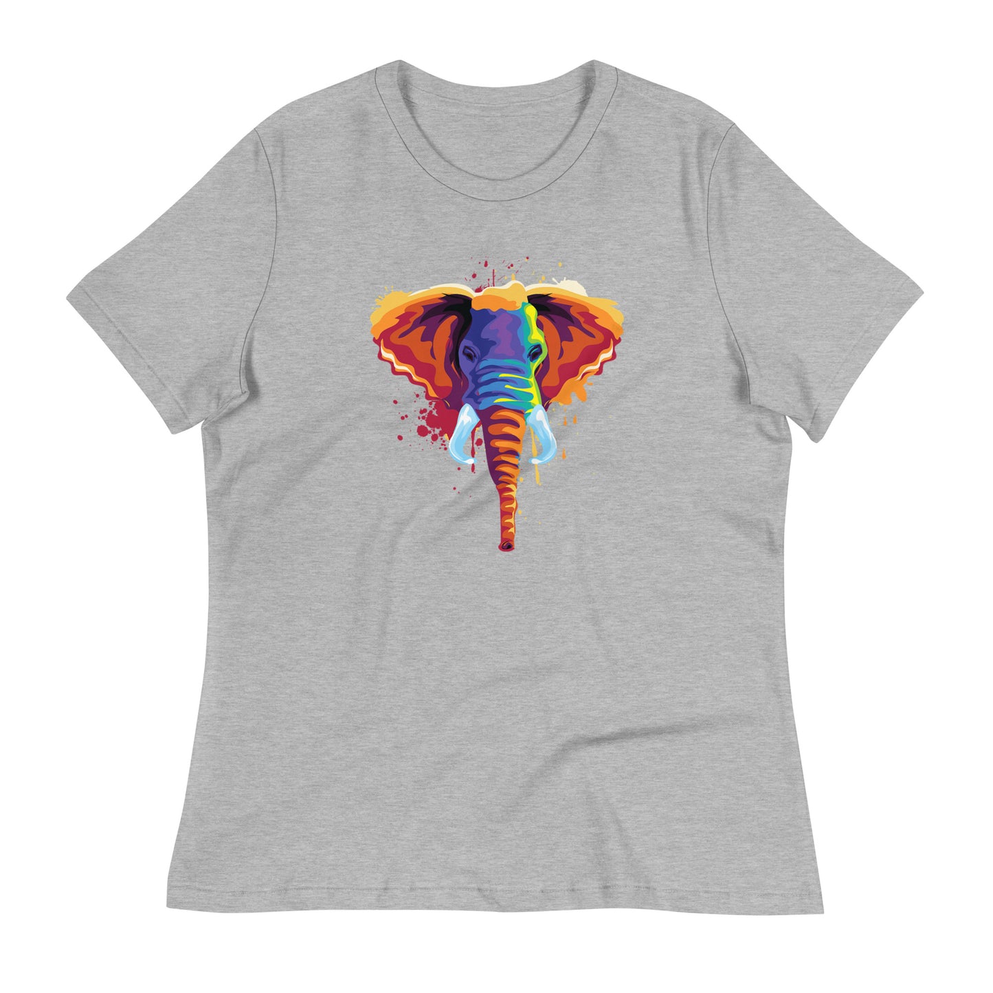 Women's Relaxed Soft & Smooth Premium Quality T-Shirt Elephant Art Design by IOBI Original Apparel