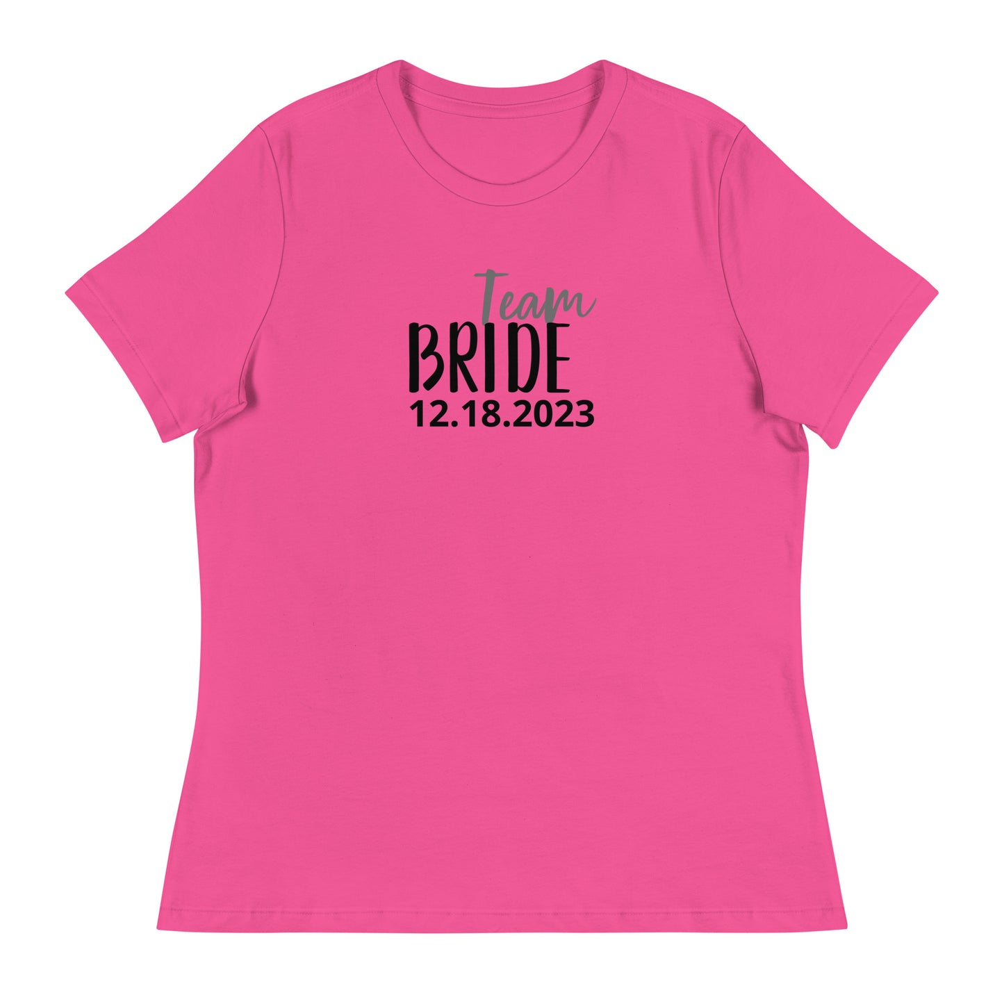 Women's Relaxed Soft & Smooth Premium Quality T-Shirt Personalize Customize Bride Bridesmaids Wedding or Bachelorette Party Design by IOBI Original Apparel