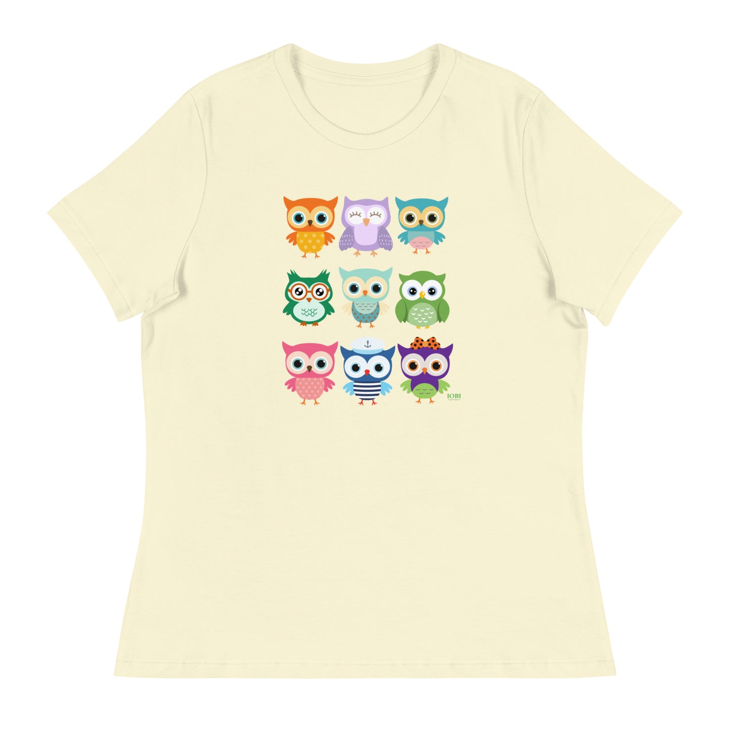 Women's Relaxed Soft & Smooth Premium Quality T-Shirt Baby Owls Design by IOBI Original Apparel