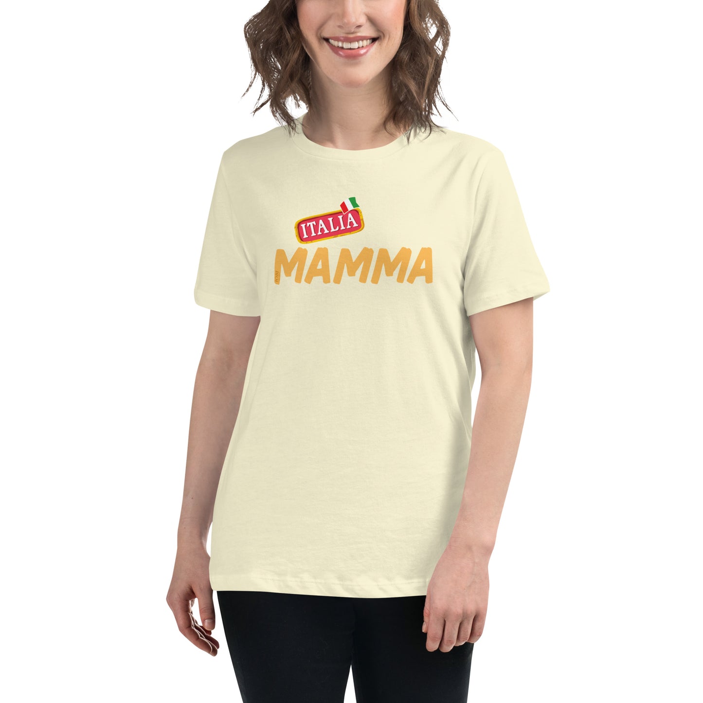 Women's Relaxed Soft & Smooth Premium Quality T-Shirt Italia Mamma Design by IOBI Original Apparel