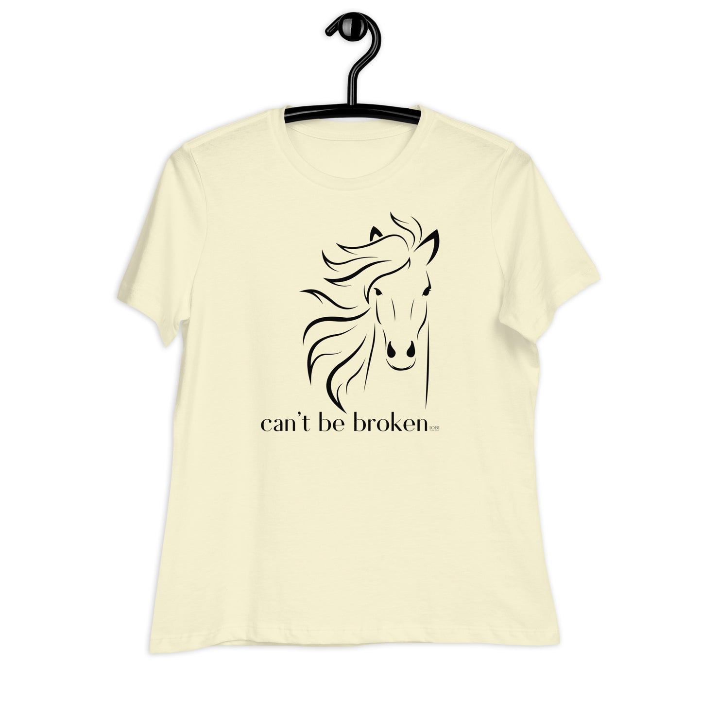 Women's Relaxed Soft & Smooth Premium Quality T-Shirt Can't Be Broken Horse Design by IOBI Original Apparel