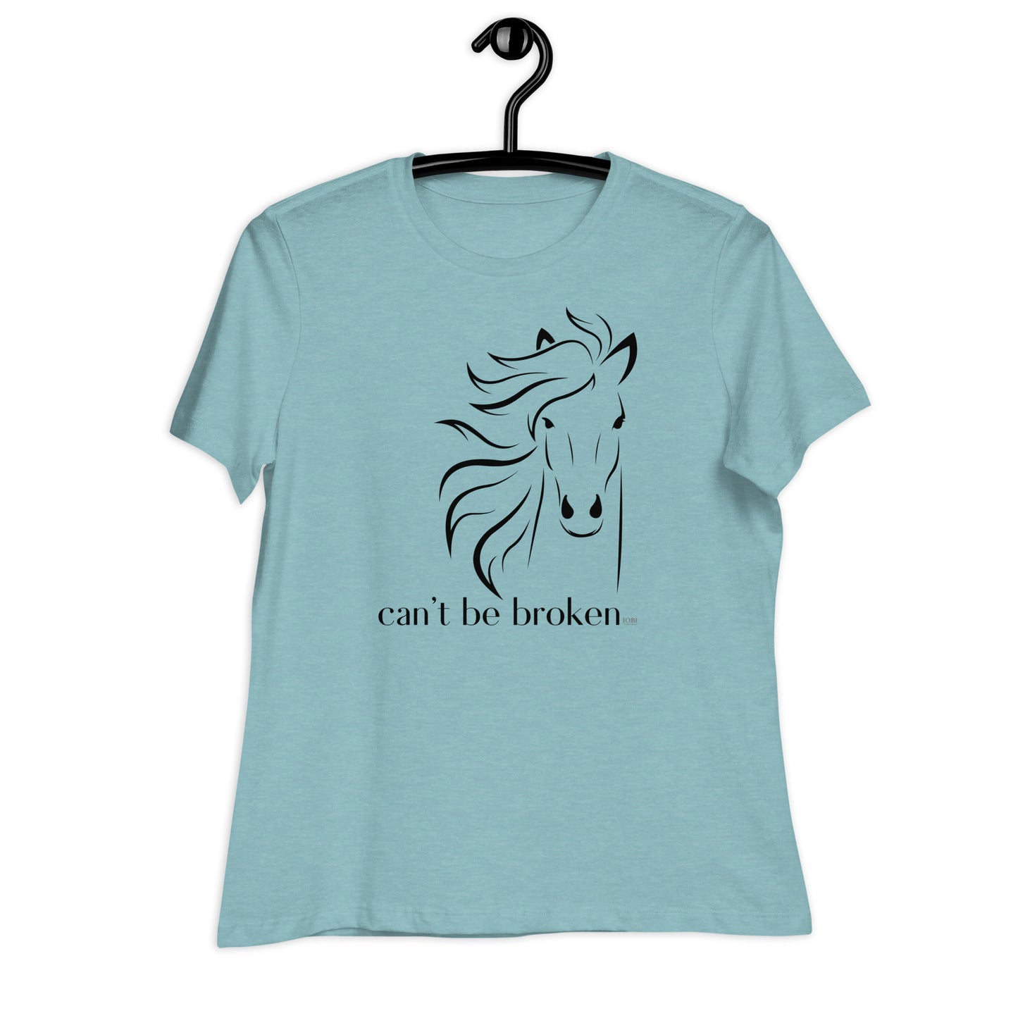 Women's Relaxed Soft & Smooth Premium Quality T-Shirt Can't Be Broken Horse Design by IOBI Original Apparel