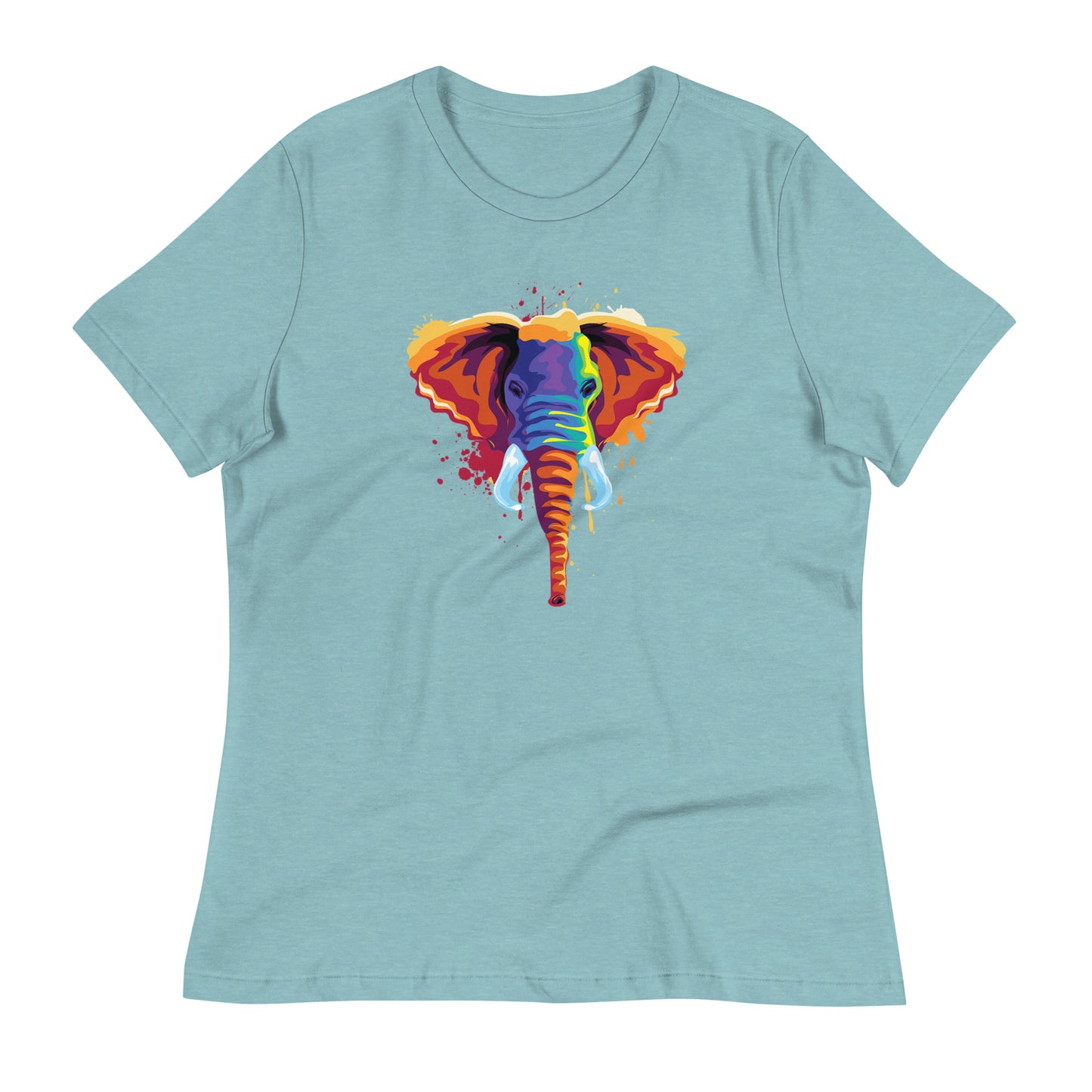 Women's Relaxed Soft & Smooth Premium Quality T-Shirt Elephant Art Design by IOBI Original Apparel