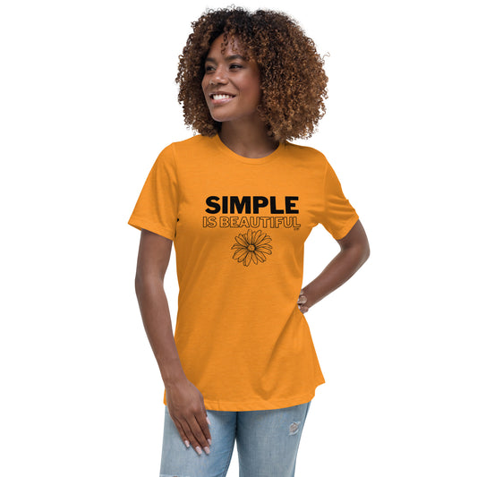 Women's Relaxed Soft & Smooth Premium Quality T-Shirt Simple Is Beautiful Design by IOBI Original Apparel