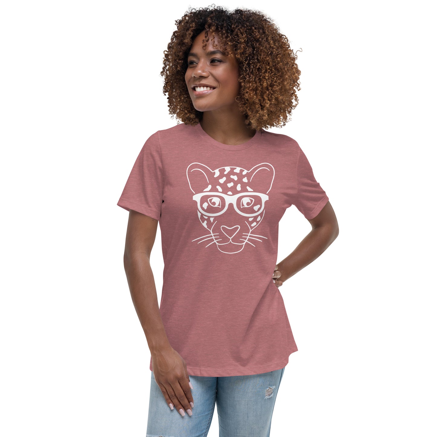 Women's Relaxed Soft & Smooth Premium Quality T-Shirt Leopard Design by IOBI Original Apparel